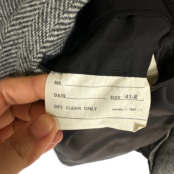 Stafford Mens Vintage Harris Tweed Two Button Sport Coat Blazer Herringbone 41R - Picture 9 of 16